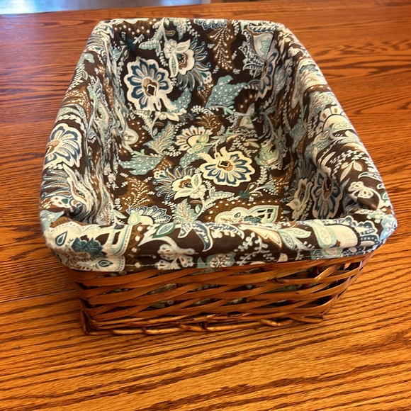 Vera Bradley Java Blue Lined Storage Basket - Picture 6 of 8